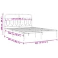 Miniatyrbilde 9 av 9: vidaXL Sengeramme i metall med sengegavl svart 140x200 cm