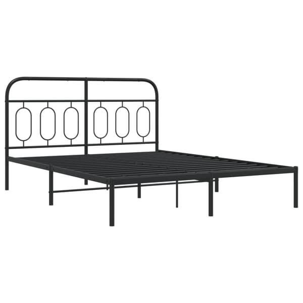 vidaXL Sengeramme i metall med sengegavl svart 140x200 cm