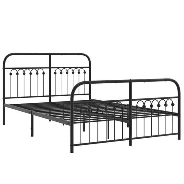 vidaXL sengeramme med sengegavl og fodgærde 140x190 cm metal sort