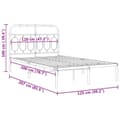 Miniatyrbilde 9 av 9: vidaXL Sengeramme i metall med hodegavl hvit 120x200 cm