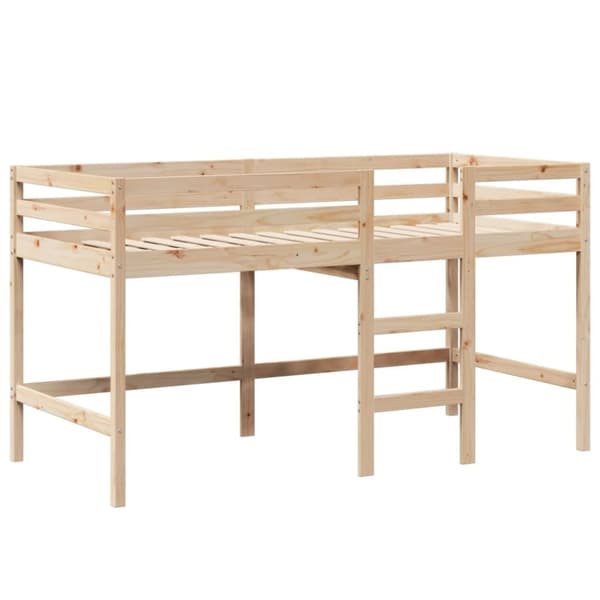 vidaXL Parvisänky tikkailla ja katoksella 90x190 cm täysi mänty