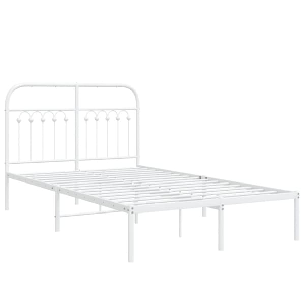 vidaXL sengeramme med sengegavl 120x200 cm metal hvid
