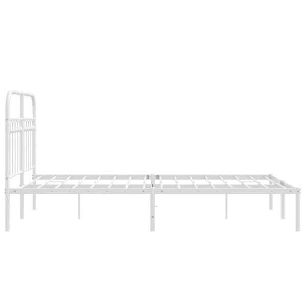 vidaXL sengeramme med sengegavl 120x200 cm metal hvid