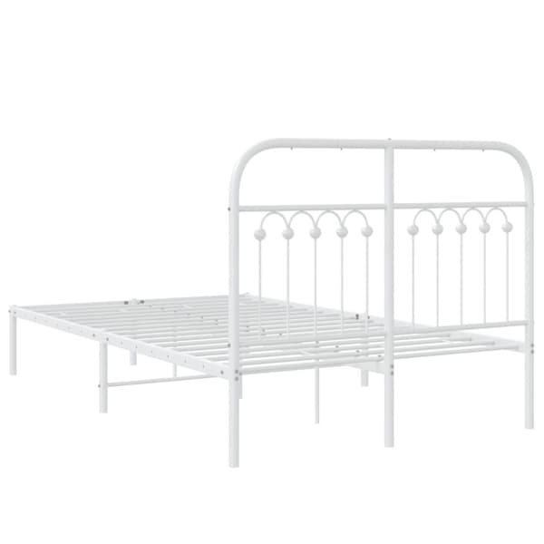 vidaXL sengeramme med sengegavl 120x200 cm metal hvid