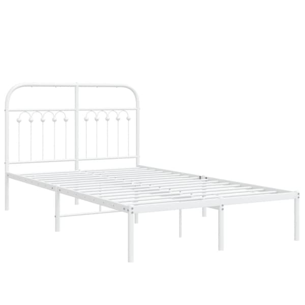 vidaXL sengeramme med sengegavl 120x200 cm metal hvid