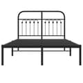 Miniatyrbilde 5 av 9: vidaXL Sengeramme i metall med hodegavl svart 120x190 cm