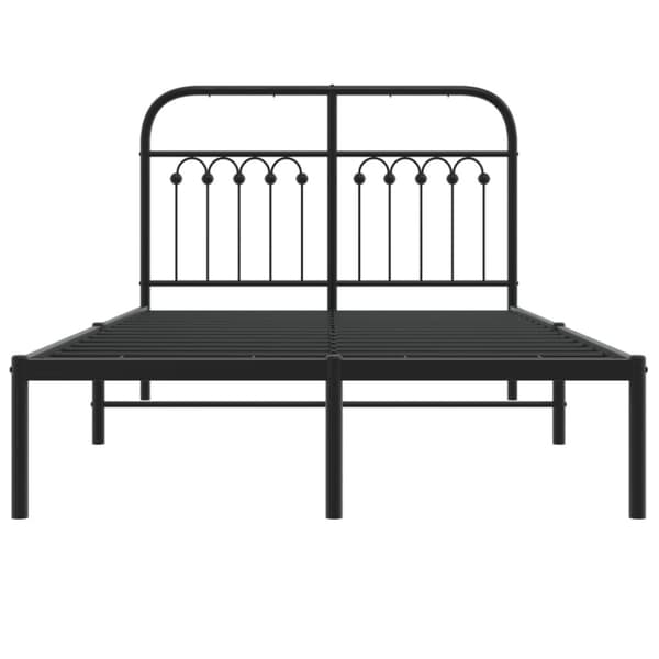 vidaXL Sengeramme i metall med hodegavl svart 120x190 cm