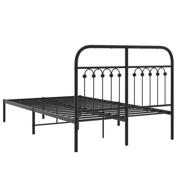 vidaXL Sengeramme i metall med hodegavl svart 120x190 cm