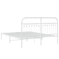 Miniatyrbilde 7 av 9: vidaXL Sengeramme i metall med sengegavl hvit 150x200 cm