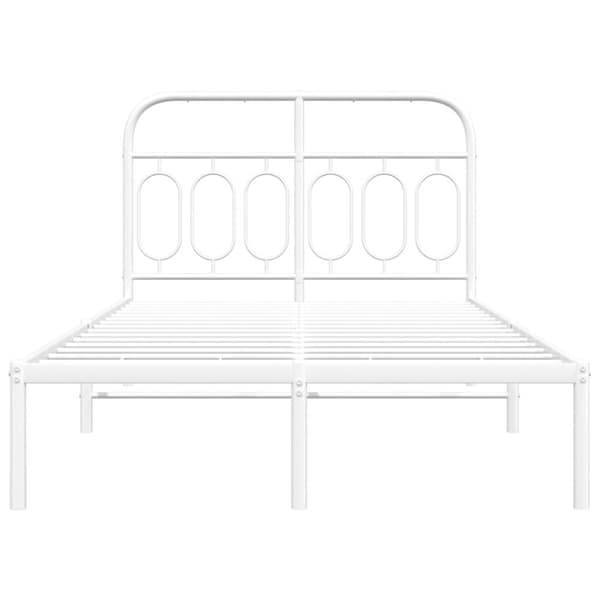 vidaXL sengeramme med sengegavl 120x200 cm metal hvid