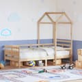 Miniatyrbilde 2 av 11: vidaXL Dagseng med tak 90x200 cm heltre furu