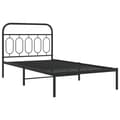 Miniatyrbilde 4 av 9: vidaXL Sengeramme i metall med hodegavl svart 107x203 cm