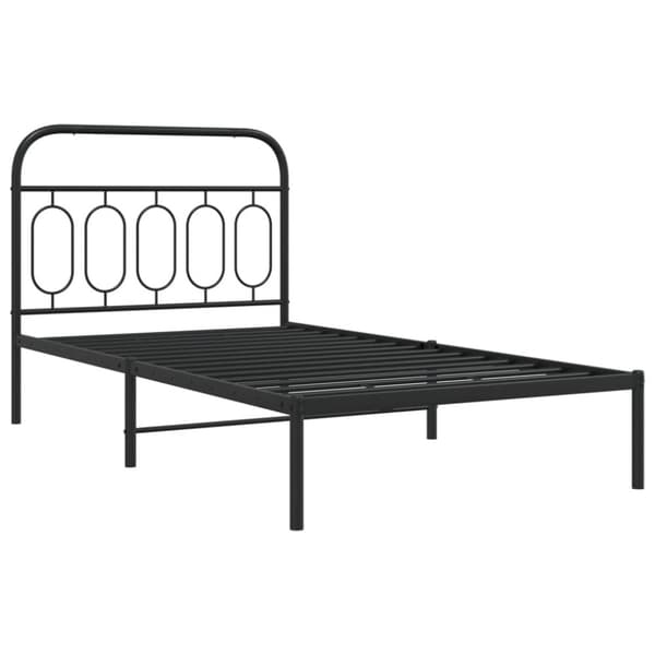 vidaXL Sengeramme i metall med hodegavl svart 107x203 cm