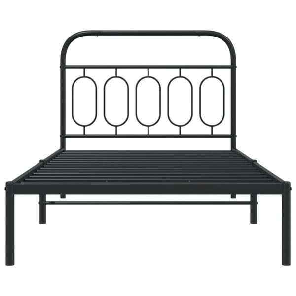 vidaXL Sengeramme i metall med hodegavl svart 107x203 cm