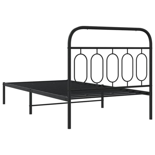 vidaXL Sengeramme i metall med hodegavl svart 107x203 cm