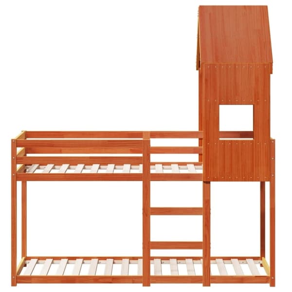 vidaXL Kerrossänky katolla vahanruskea 75x190 cm täysi mänty