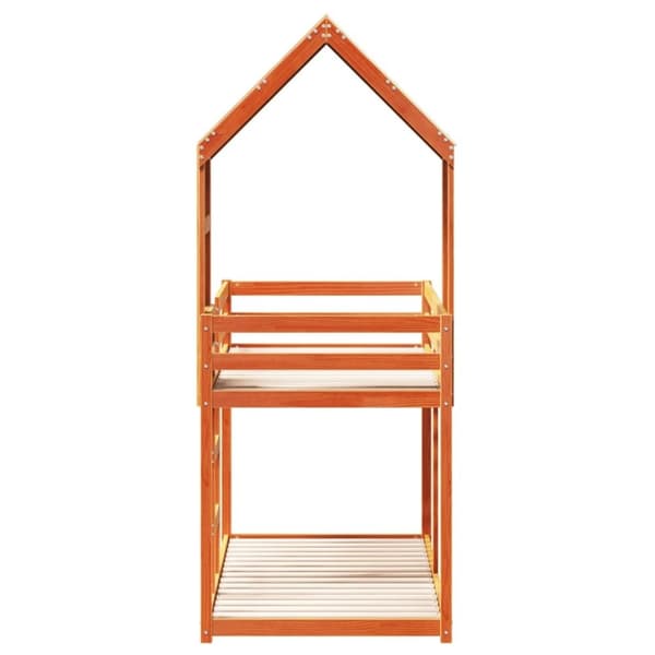 vidaXL Kerrossänky katolla vahanruskea 75x190 cm täysi mänty