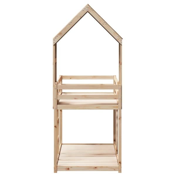 vidaXL køjeseng med tag 90x190 cm massivt fyrretræ hvid