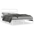 Miniatyrbilde 2 av 9: vidaXL Sengeramme i metall med hodegavl hvit 140x190 cm