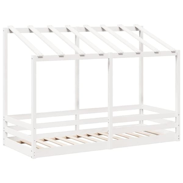 vidaXL Barneseng med tak hvit 90x190 cm heltre furu