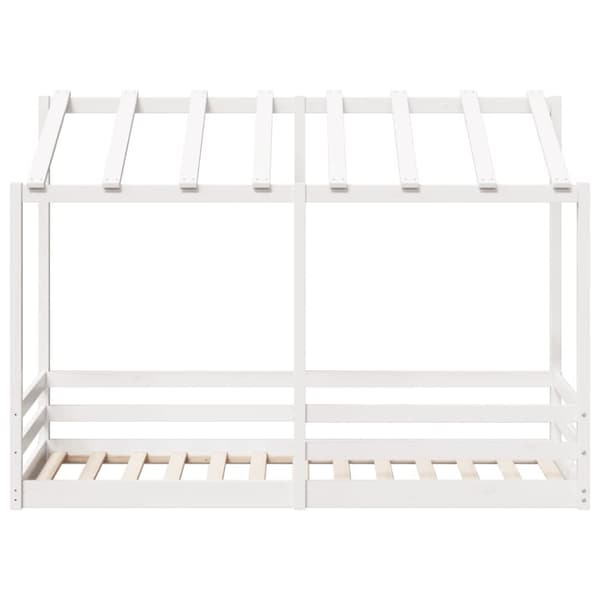 vidaXL Barneseng med tak hvit 90x190 cm heltre furu