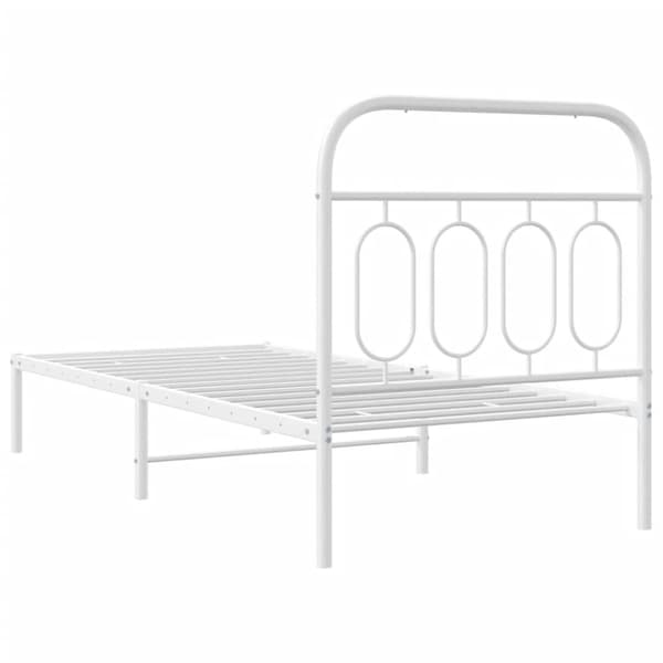 vidaXL sengeramme med sengegavl 90x190 cm metal hvid