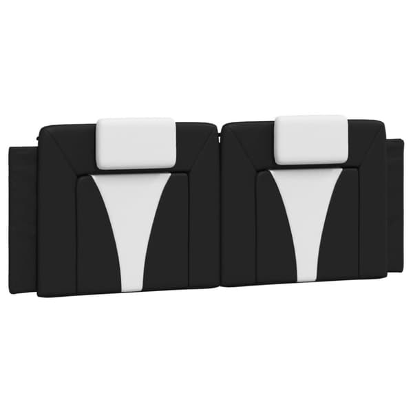 vidaXL sengeramme med sengegavl 140x200 cm kunstlæder sort og hvid