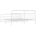 Miniatyrbillede 7 af 9: vidaXL sengeramme med sengegavl og fodgærde 200x200 cm metal hvid