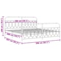 Miniatyrbillede 9 af 9: vidaXL sengeramme med sengegavl og fodgærde 200x200 cm metal hvid