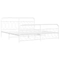Miniatyrbillede 1 af 9: vidaXL sengeramme med sengegavl og fodgærde 200x200 cm metal hvid