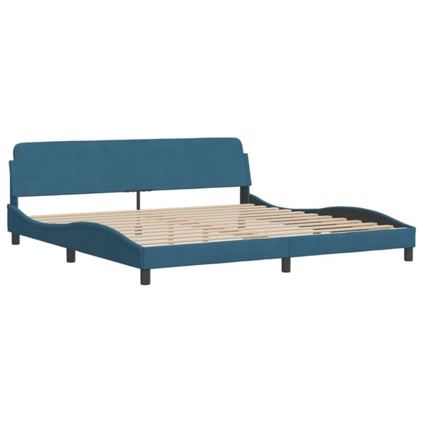 vidaXL Säng med madrass blå 200x200 cm sammet