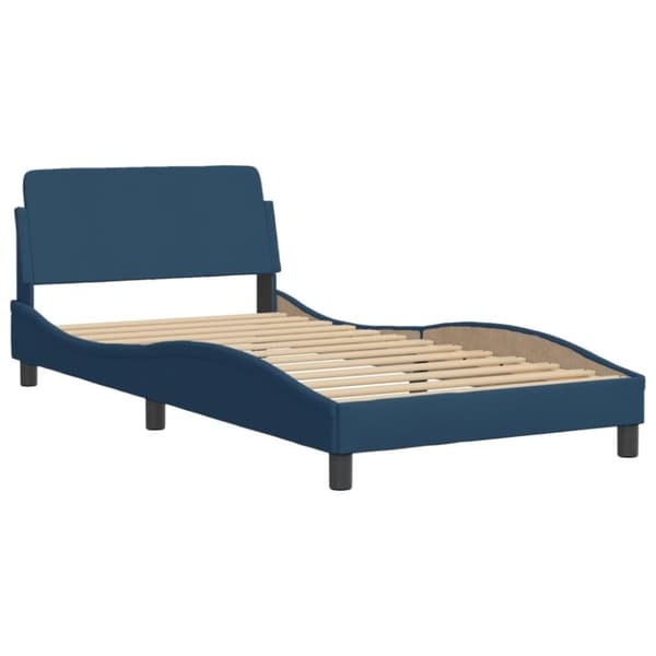 vidaXL Säng med madrass blå 100x200 cm tyg