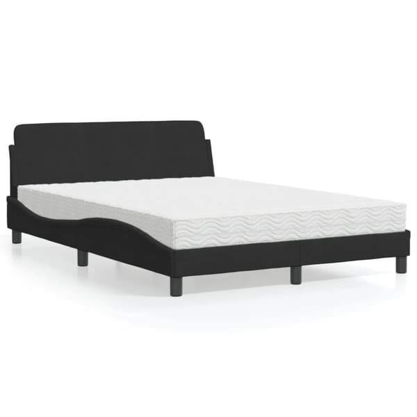 vidaXL seng med madras 120x200 cm velour sort