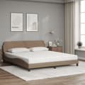 Miniatyrbillede 2 af 9: vidaXL seng med madras 180x200 cm kunstlæder cappuccinofarvet