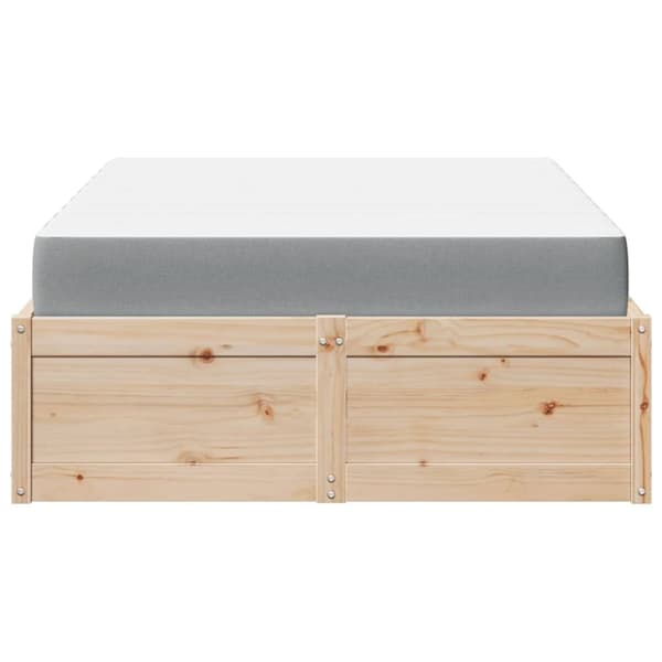 vidaXL Seng med madrass 120x200 cm heltre furu