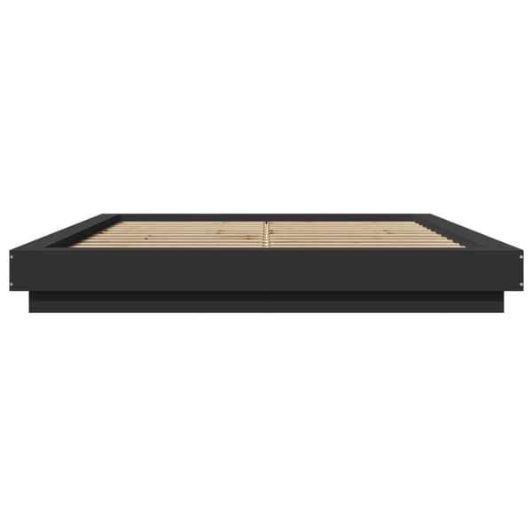 vidaXL Sengeramme med LED-lys svart 160x200 cm konstruert tre