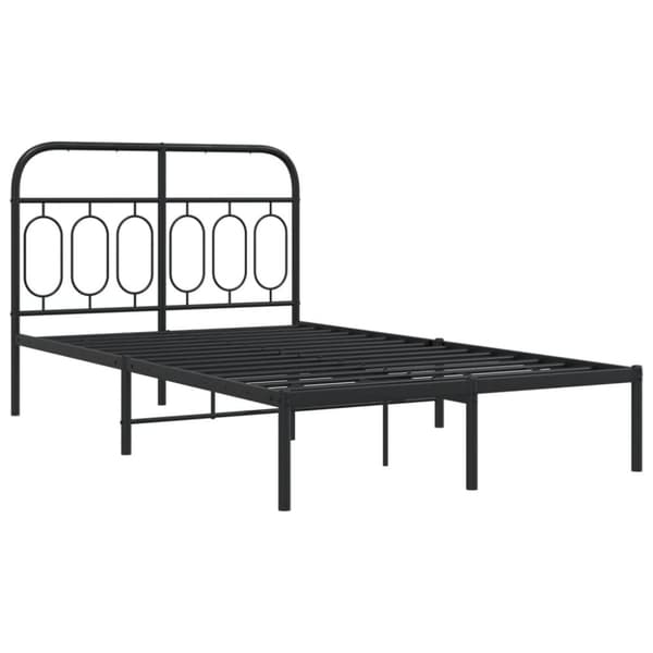 vidaXL Sengeramme i metall med sengegavl svart 120x200 cm