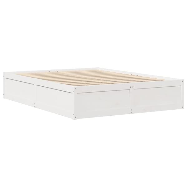 vidaXL Sengeramme uten madrass hvit 140x190 cm heltre furu