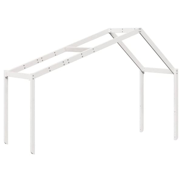 vidaXL højseng med stige og tag 80x200 cm massivt fyrretræ hvid