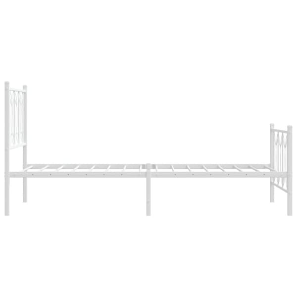 vidaXL sengeramme med sengegavl og fodgærde 75x190 cm metal hvid