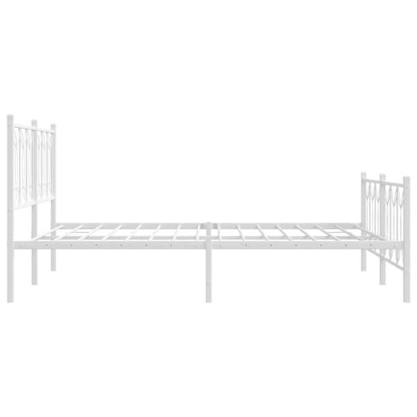 vidaXL sengeramme med sengegavl og fodgærde 160x200 cm metal hvid