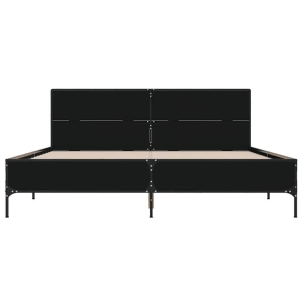 vidaXL sengestel 140x200 cm konstrueret træ og metal sort