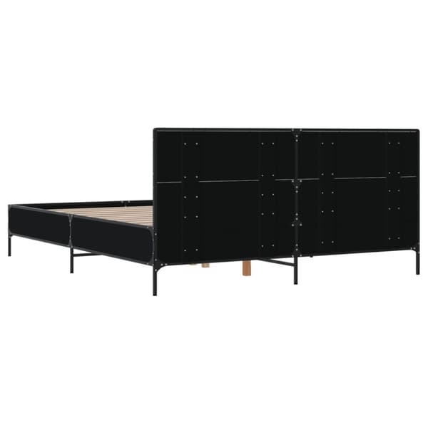 vidaXL sengestel 120x190 cm konstrueret træ og metal sort