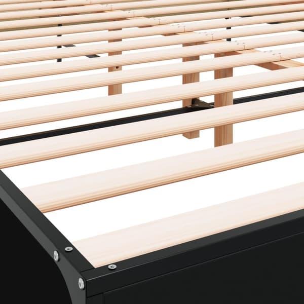 vidaXL sengestel 120x190 cm konstrueret træ og metal sort