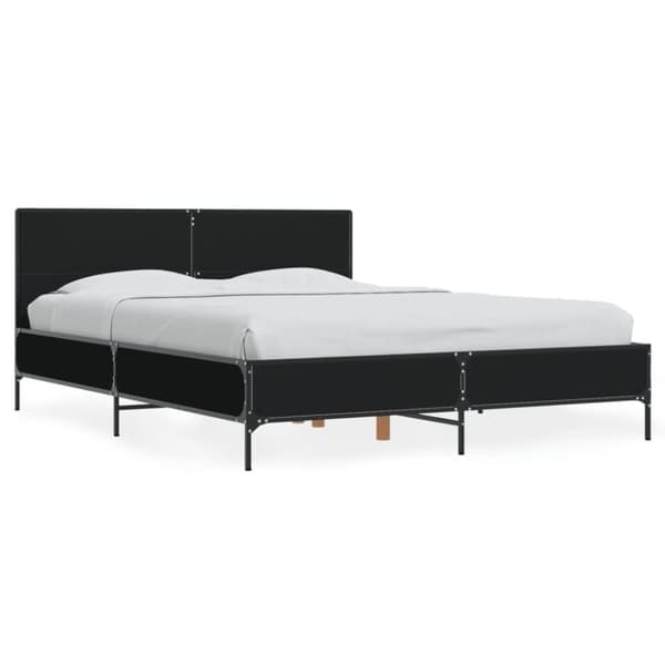 vidaXL sengestel 120x190 cm konstrueret træ og metal sort