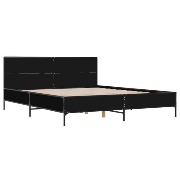 vidaXL sengestel 120x190 cm konstrueret træ og metal sort
