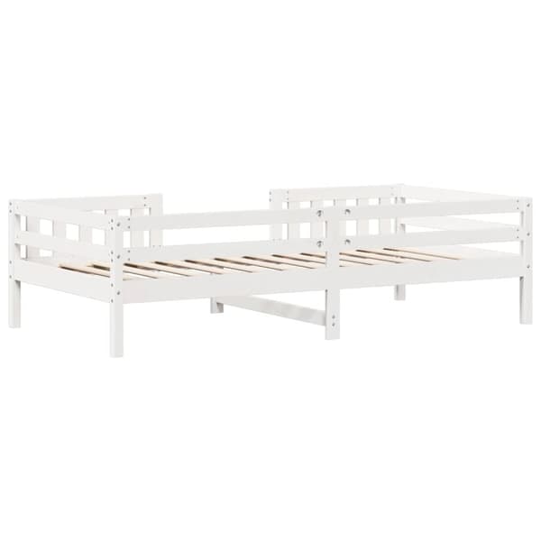 vidaXL sengestel 90x190 cm massivt fyrretræ hvid