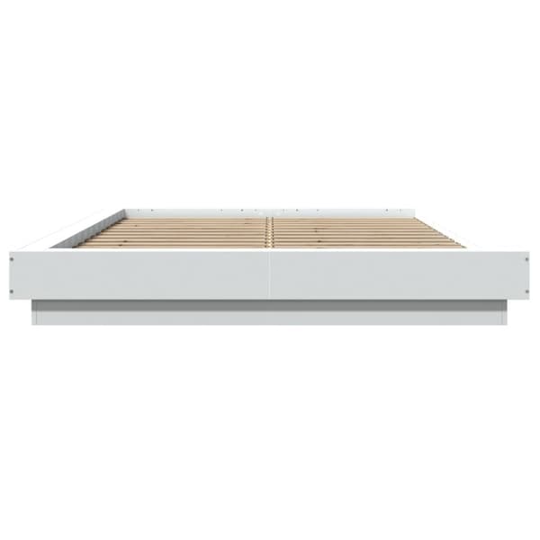 vidaXL Sengeramme med LED-lys hvit 120x190 cm konstruert tre