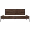 Miniatyrbilde 3 av 9: vidaXL Sengeramme brun eik 140x200 cm konstruert tre og metall