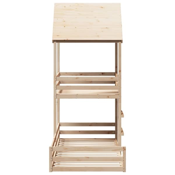 vidaXL køjeseng med tag 90x190 cm massivt fyrretræ hvid